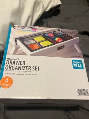 Metal Mesh Drawer Organizer Set - Black (4 Pieces)